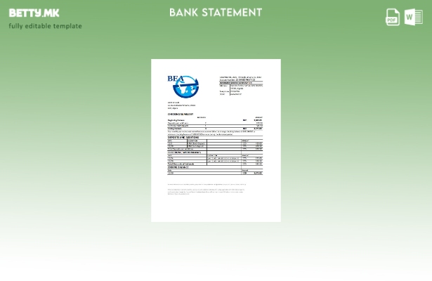 модерен стил Algeria Banque extérieure d'Algérie извод од банкарски ексел шаблон